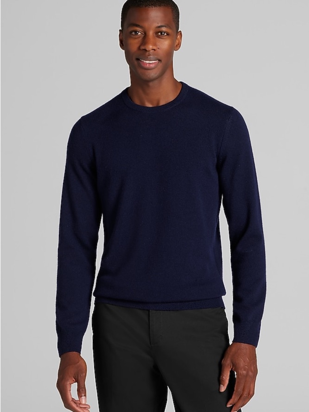 Jos. A. Bank Men's Crewneck Wool and Cashmere Blend Sweater in Navy